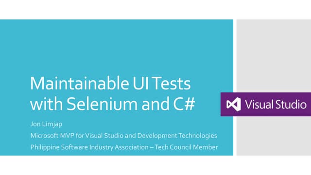 Maintainable UI Tests with Selenium and C#