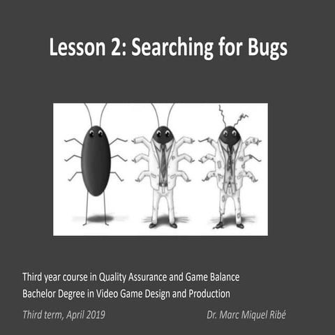 Quality Assurance 2: Searching for Bugs