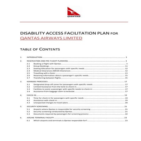 Qantas Disability Policy