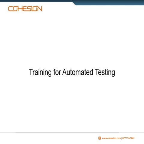 Training for Automated Testing - Kelsey Shannahan