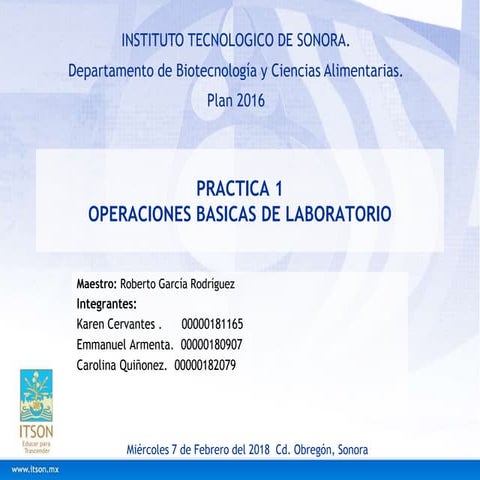 Operaciones basicas de laboratorio | PPT