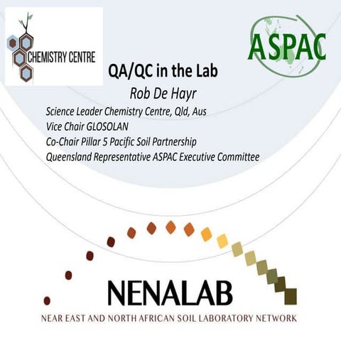 1st NENALAB Meeting_Item 32: Perform QA/QC in the lab by Rob De Hayr, GLOSOLA...