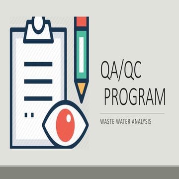 QA QC Program for Waste Water Analysis ppt | PPTX | Chemistry | Science