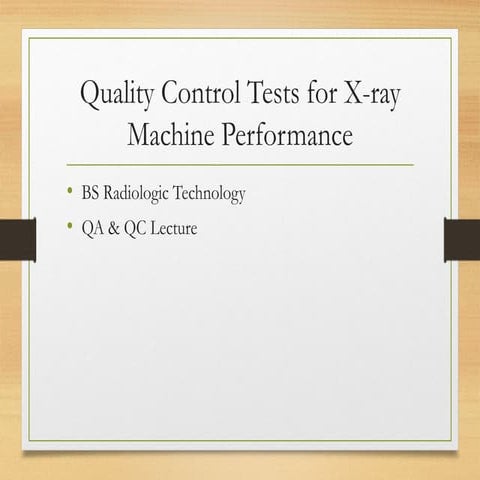 Qc in xray | PPTX