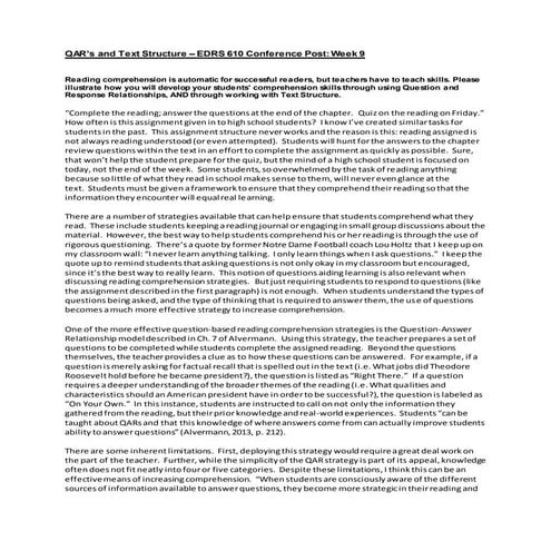 Qar & text structure