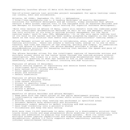 QASymphony Launches qTrace v3 Beta with Recorder and Manager