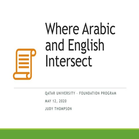 Where Arabic and English Intersect