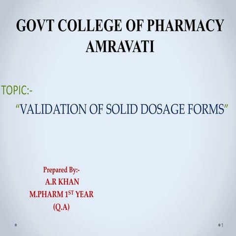 validation of solid presentation by ahsan khan