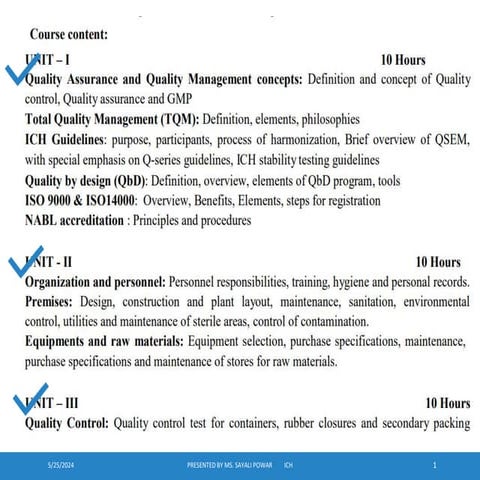 UNIT – IV_PCI Complaints: Complaints and evaluation of complaints, Handling of return good, recalling and waste disposal.