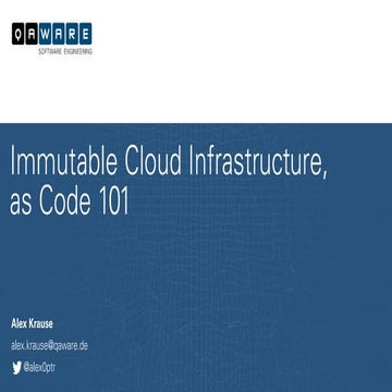 Immutable Cloud Infrastruture as Code 101
