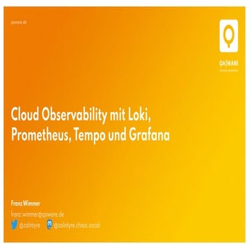 Cloud Observability mit Loki, Prometheus, Tempo und Grafana