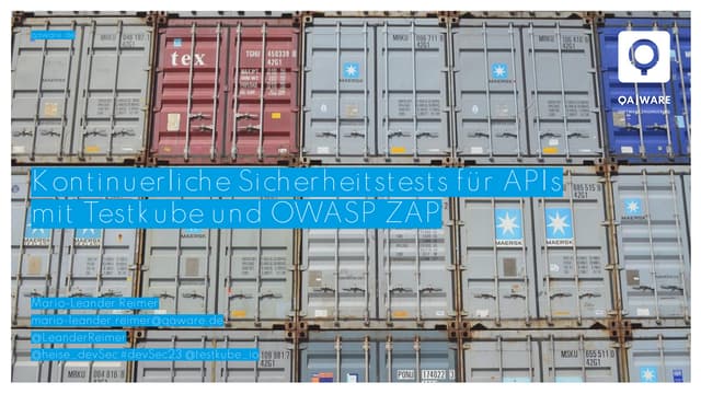 Kontinuierliche Sicherheitstests für APIs mit Testkube und OWASP ZAP