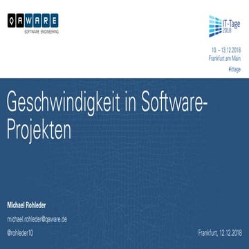 Geschwindigkeit in Software-Projekten