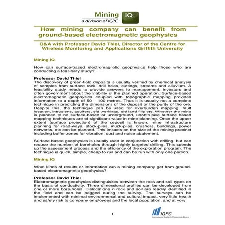 Q&A with David Thiel the real benefits and concerns of Electromagnetic Geophy...