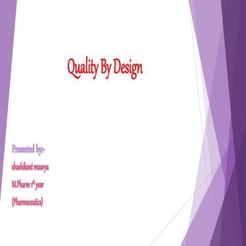Quality by design 