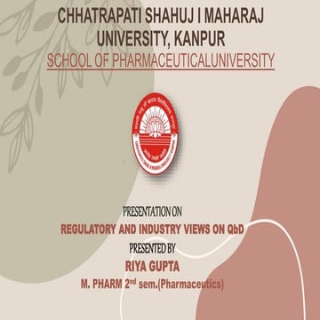 Regulatory and industrial view on Quality by design ..CADD