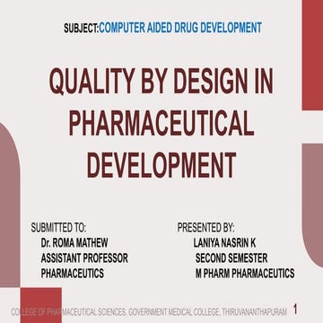 QbD.quality by design.Computer aided drug development