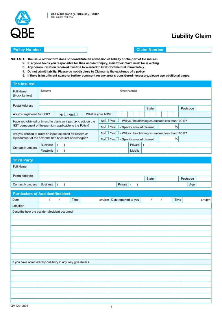 qbe liability incident report form incident report policy