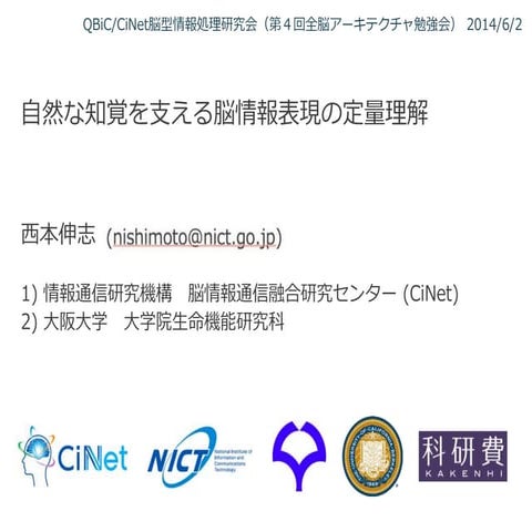 自然な知覚を支える脳情報表現の定量理解