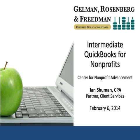 Intermediate QuickBooks for Nonprofits