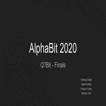 Alphabit 2020 Quiz Finals