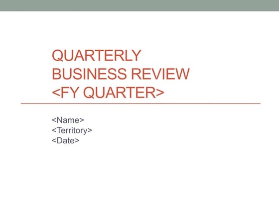 Quarterly Business Review Template - QBR Template - Customer Success ...