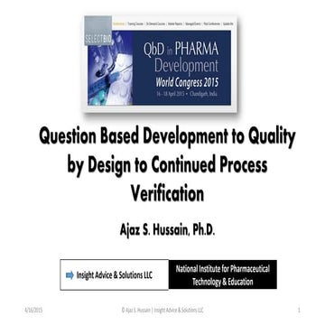 QbR to QbD to CPV 16 February 2015