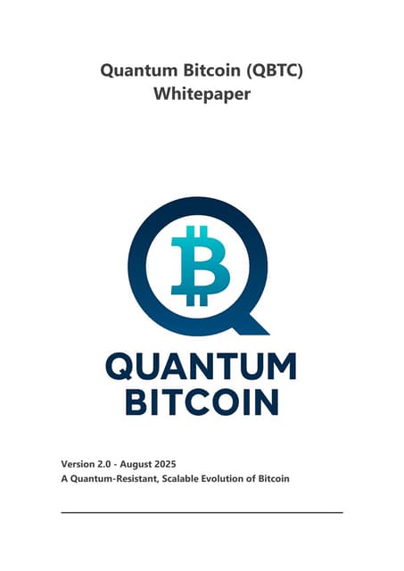 Introducing The Quantum Bitcoin (QBTC) 2025