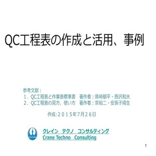 QC工程表の作成と活用、事例集