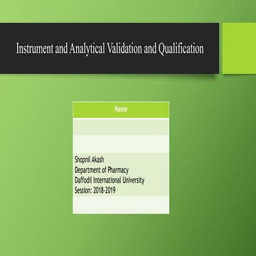 Pharmaceutical Instrument and Analytical Validation and Qualification (SHOPNI...