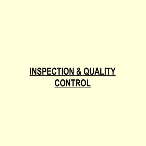 Quality inspection presentation | PDF