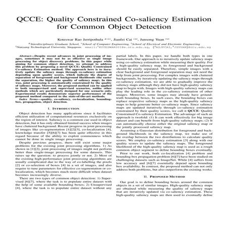 Qcce quality constrained co saliency estimation for common object detection
