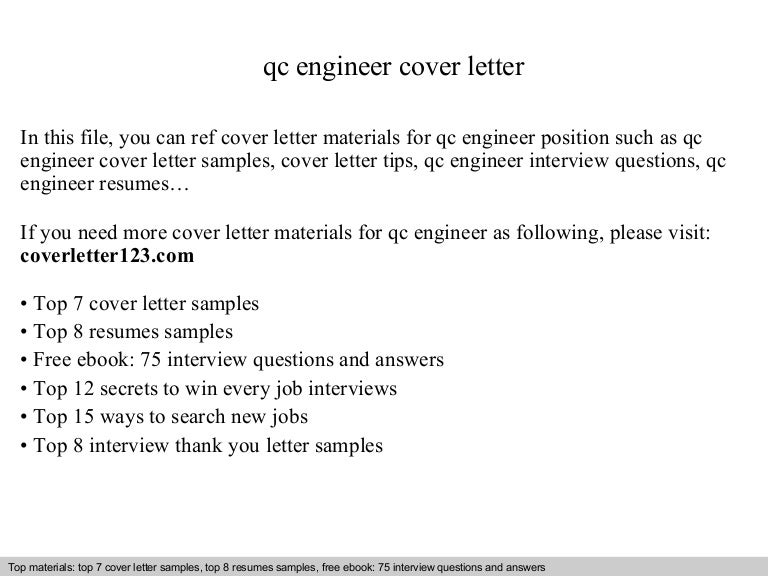 cover engineer letter qc letter cover Qc engineer