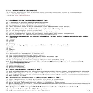 qcm développement informatique