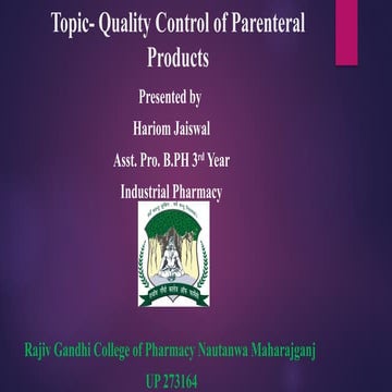 Quality Control of Parenteral Products.pptx