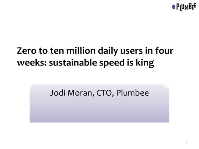 Zero to ten million daily users in four weeks: sustainable speed is king