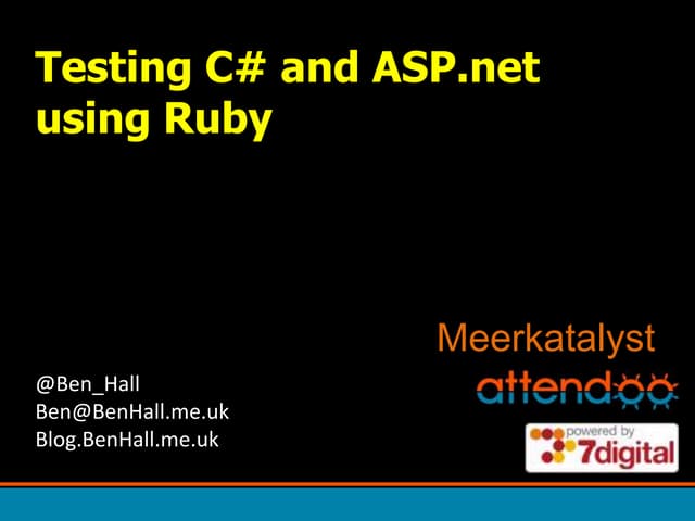 Testing C# and ASP.net using Ruby