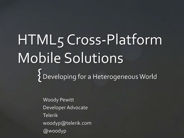 Qcon sf - html5 cross-platform mobile solutions