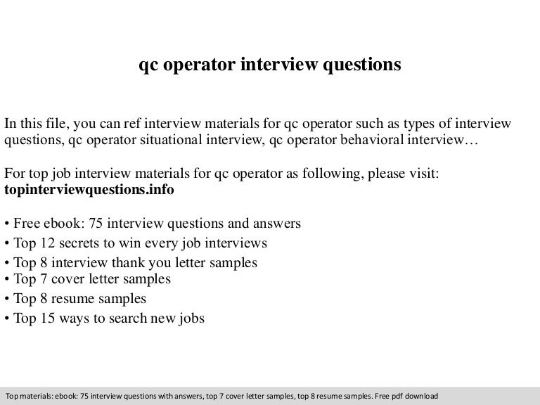 Qc operator interview questions