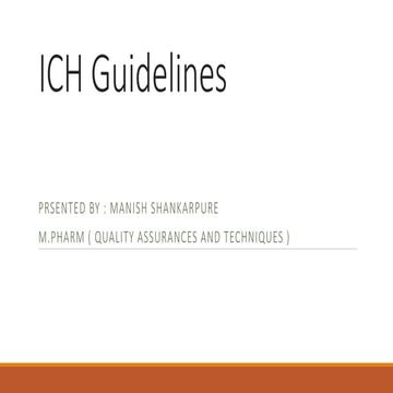 ICH - quality guidelines