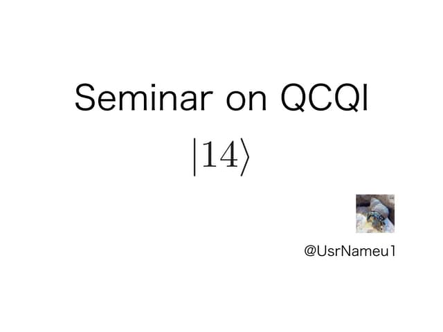 Seminar on Quantum Computation & Qu...