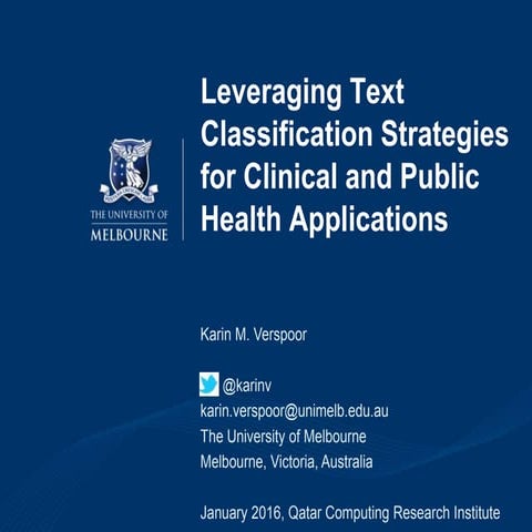 Leveraging Text Classification Strategies for Clinical and Public Health Applications