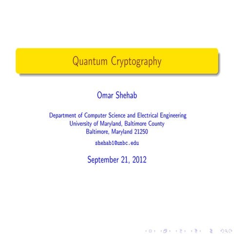 Quantum Cryptography 101