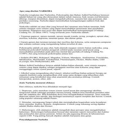 Pengertian dan Penjelasan Narkoba