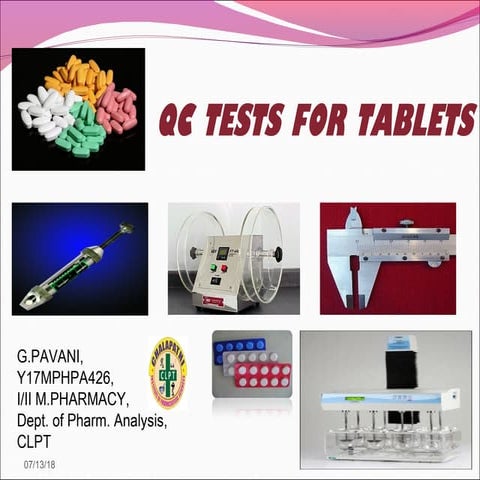 Qc tets for tablets final