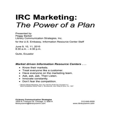 Q:\elenita\irc directors workshop quito 2010\barbar marketing workbook 21 may 10