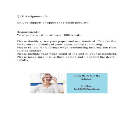 QEP Assignment 3Do you support or oppose the death penalty.docx