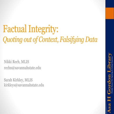 Qep & library presentation factual integrity