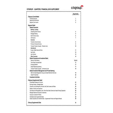 citigroup July 19, 2000 - Second Quarter Financial Supplement