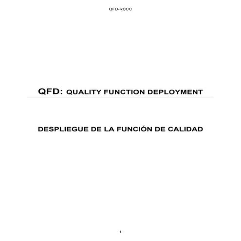 Qfd quality function deployment | PDF